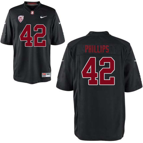 Men #42 Caleb Phillips Stanford Cardinal College Football Jerseys Sale-Black